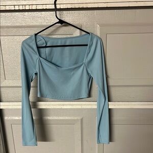 SHEIN Light Blue Long Sleeve Blouse